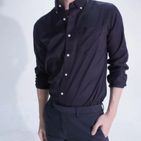 เสื้อเชิ้ต ทรงปกติ Premium Quality Dress Shirt แขนยาว สี Black Billion  era-won