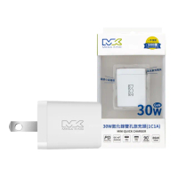 【MEGA KING】原廠 30W GaN氮化鎵PD雙孔旅充頭 USB-A & Type-C(盒裝)
