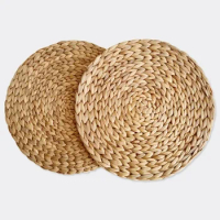 Water hyacinth grass meal mat, thickened insulation mat, hand woven grass meal mat, circular dining table mat, sand pot mat