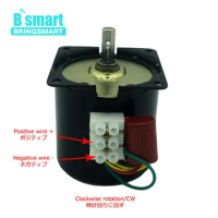 Bringsmart 60KTYZ 110V 220V 2.5-110rpm Synchronous AC Motor Low Speed Metal Gear Motor Reducer Single-phase for BBQ Curtain