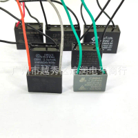 Kapasitor permulaan kipas CBB61 asli untuk kipas siling dan penutup dapur dengan wayar 1.2UF 1.5UF 4