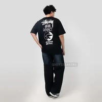 STUSSY X OUR LEGACY SURFMAN PIGMENT DYED BLACK TEE S