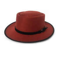 Felt Hat for Men Women Fedora Hat In Cowboy Style Fedora Hat with Buckle