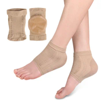 Mesh Gel Silicone Heel Socks Foot Cover Moisturizing Anti-wear Anti-dry Cracking Half Short Socks Heel Cover Pads Heel Protector