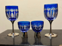 日本中古回流全新江戶切子高腳酒杯 紅酒杯白酒杯兩對裝套裝