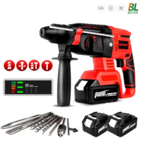 2000W Brushless Electric Rotary Hammer Drill Rechargeable Cordless Handheld 4 Function Power Tool For Makita 18V Battery