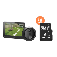 EZVIZ 螢石 HP4 無線貓眼門鈴 1080P 155°超廣角視角雙向視訊通話 附贈專屬 HIKSEMI NEO HOME microSD 記憶卡 64GB 平行進口