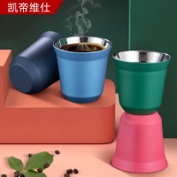 [台灣公司貨 可開發票]304不銹鋼咖啡杯意式小奢華高顏值雙層隔熱精致兒童杯可定制茶杯