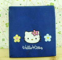 【震撼精品百貨】Hello Kitty 凱蒂貓-凱蒂貓皮夾/短夾-KITTY花圖案-藍色*14002