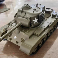 1/30 Henglong Rc Tanks,sherman Vs Pershing Infrared Battle Tanks Model 2.4ghz Panzer Remote Control Us Model Tank Children's Toy