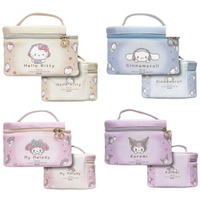 小禮堂 Sanrio 三麗鷗 皮質手提化妝箱 附鏡  (耳機趴姿款) Kitty 美樂蒂 酷洛米 大耳狗