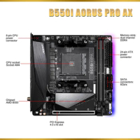 B550I AORUS PRO AX For Gigabyte Desktop Motherboard B550 AM4 DDR4 64GB PCI-E 4.0 Mini-ITX