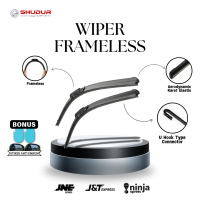 Wiper Frameless Mobil 1 Set Kiri dan Kanan Tanpa Rangka Besi Windshield Blade Karet untuk Semua Jeni