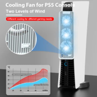 Upgraded For PS5 Cooling Fan Quiet Cooler Fan LED Light USB3.0 Hubs for Playstation 5 Disc &amp; Digital Edition Console Accessories