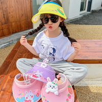 女童可愛空頂帽韓版小女孩遮陽太陽帽兒童卡通超萌帽子年新款