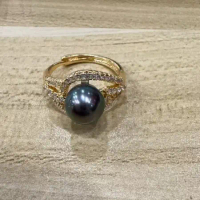 Cincin mutiara Tahiti air laut 8–9 mm GP040