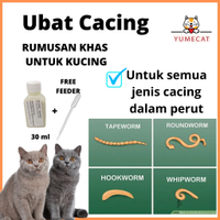 YUMECAT Ubat Cacing Kucing &amp; Arnab Oral Suspension Khas Parasit [ cacing ] Dalam Badan Kucing