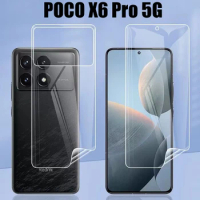 3PCS Matte Hydrogel Film for POCO X6 Pro 5G M6 Pro 4G Screen Protector for Redmi K70 Pro K70E Front Back Protective Film