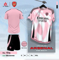Bộ quần áo đá bóng Arsenal hồng 25/26- vải mè ZicZac DK- có IN TÊN + SỐ theo yêu cầu