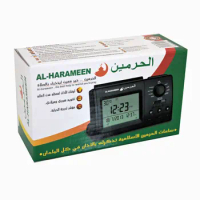 Azan Clock 3006 Table Desktop for Muslim with Prayer Alarm Qiblah and Hijri Calendar Islamic Al Harmeen Fajr Table Time