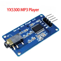 โมดูล MP3, YX5300, โมดูลเสียง, การควบคุมพอร์ตอนุกรม, โมดูลเพลงประกาศ, พร้อมช่องเสียบการ์ด TF