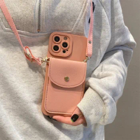 Card bag Crossbody lanyard for Apple 13 phone case for iphone14 strap 12 New 11 anti-fall xr women's 15