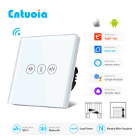 ENTUOIA WiFi Curtain Switch Smart Touch Motorized Roller Shutter Blind Switch Support Yandex Tuya Google Assistant Smart Life