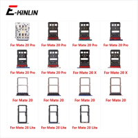 Sim Card Tray Socket Slot Reader Adapter For HuaWei Mate 20 Pro X 20X Lite Micro SD Card Holder Connector Container Parts