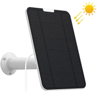 Portable Solar Panel for Security Camera Micro USB or Type-C Charging Ports for Eufy Reolink Ring Arlo Blink etc.