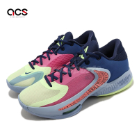 Nike 籃球鞋 Zoom Freak 4 EP 深藍 紫紅 黃 字母哥 希臘怪物 氣墊 男鞋 DO9678-400