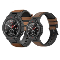 Leather Strap For Huami Amazfit T-Rex 2 Smart Watch Band Replace Wrist Bracelet Belts For Xiaomi Amazfit T Rex 2 Pro Trex Correa