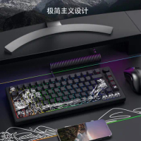 ECHOME Yamato-e Theme Keycap PBT Translucent Side Letter Keyboard Cap Cherry Profile Creative Key Cap for Mechanical Keyboard