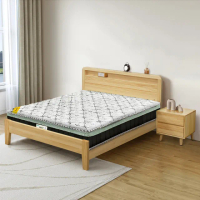 【IHouse】北歐實木床組 雙大6尺(可調式床台+床頭櫃+石墨烯床墊)