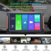 TOPSOURCE 7 Inch 5G Global Network Wired Apple Carplay &amp; Android Auto Dashboard Camera Car Video Camera Car Camera