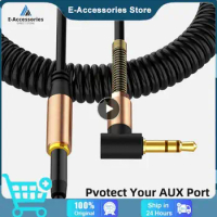 New Elbow Spring Audio Cable Type C to 3.5mm Jack Adapter Cable Speakers Car Type-C To 3.5 Phone Accessories USB C Adapter