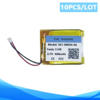 10PCS/Lot 400mAh 361-00034-02 Battery For Garmin Fenix 3 Fenix3 Sport Smart Watch Batterie Accumulator AKKU