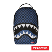 SPRAYGROUND-午夜巴黎棋盤格大容量後背包-藍色