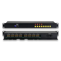 1U Rack Type Ethernet Relay Controller 8-way 30A Manual Key Network Port 220v