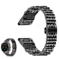 22mm Stainless Steel Watchband For Amazfit Falcon, 26mm Strap For Garmin Fenix 5X 6X 7X Smart Watch Quick Easyfit Wrist Bracelet