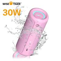 WISETIGER P3 Pink Portable Bluetooth Speaker IPX7 Waterproof Speaker 30W Subwoofer with Microphone for home, outdoor and travel