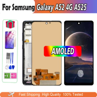 6.5" Super AMOLED For Samsung Galaxy A52 4G A525 LCD Display Touch Screen With fingerprints For Samsung A525F A525M Digitizer