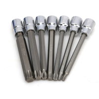 LACP NEW 7Pcs/Set 3/8 Inch Socket Tool Set Drive Extra Long Torx Star Bit Sockets Set T25 T30 T40 T4