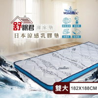 【舒眠君】MIT日本Wincool沁涼8公分透氣乳膠薄床墊 雙人加大6尺(182x188/雙人加大/涼感/乳膠床墊)