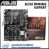 LGA 1151 Motherboard Asus B250 MINING EXPERT Intel B250 2×DDR4 32GB PCI-E 3.0 HDMI USB3.1 ATX For 7th/6th gen Core CPU Brand New