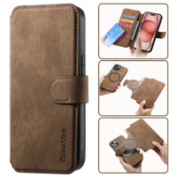 RFID Magsafe Leather 2In1 Detachable Book Case for Samsung Galaxy S24 S23 S22 S21 S20 S10 Note 20 10 S 24 23 22 21 S9 Flip Cover