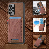 Cloth Fabric Case For Samsung Galaxy A55 A35 A15 A54 A34 A14 5G A04E A33 A53 A13 4G A23 Leather Card Slot Wallet Back Case Cover