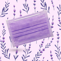 麗正 兒童平面型醫用口罩(薰衣草紫)-50入/單片包裝