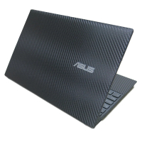 【Ezstick】ASUS ZenBook 13 UM325 UM325UA 黑色卡夢紋機身貼(含上蓋貼、鍵盤週圍貼、底部貼)