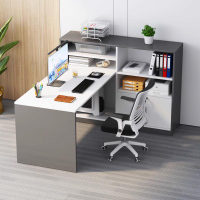 免運 辦公桌 雙人辦公桌椅組合簡約現代辦公室員工電腦桌工位4/四人位職員桌子-快速出貨