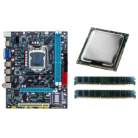2024 New H55Computer Motherboard LGA1156 2 DDR3 with CPU Set Dual Channel 16GB(Max) 1333MHz HDMI-VGA-Rj45 8USB Desktop Mainboard